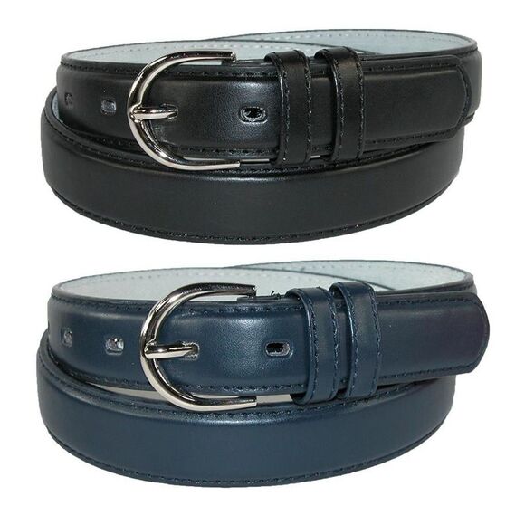CTM Women's Leather 1 1/8 Inch Dress Belt (Pack of 2 Colors) - Picture 1 of 2